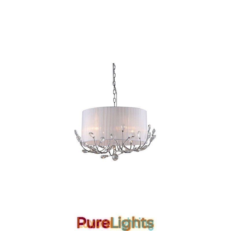 Designer Touch Decorative Modern Crystal Chandelier With Fabric Shade