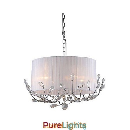 Designer Touch Decorative Modern Crystal Chandelier With Fabric Shade