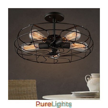 Designer Touch Decorative Loft Vintage Creative Lighting Lamps American Country Style Minimalist Iron Industrial Fan Chandelier