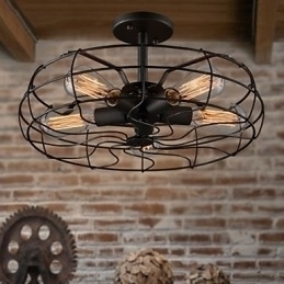 Designer Touch Decorative Loft Vintage Creative Lighting Lamps American Country Style Minimalist Iron Industrial Fan Chandelier