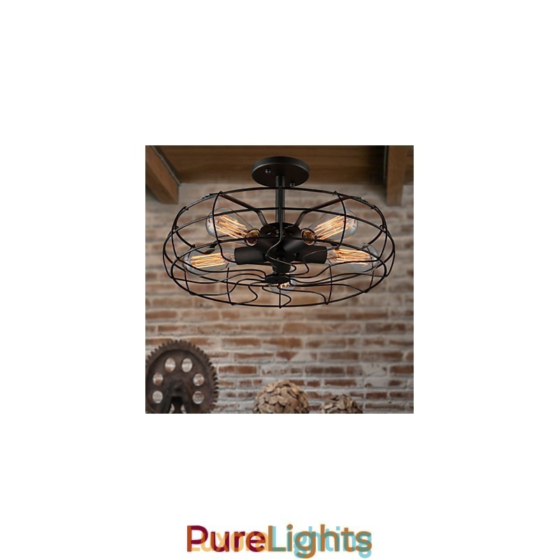 Designer Touch Decorative Loft Vintage Creative Lighting Lamps American Country Style Minimalist Iron Industrial Fan Chandelier