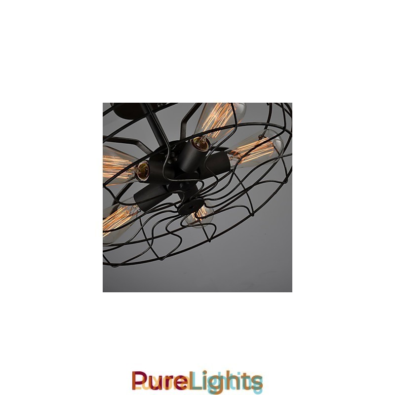 Designer Touch Decorative Loft Vintage Creative Lighting Lamps American Country Style Minimalist Iron Industrial Fan Chandelier