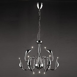 Designer Touch Decorative Modern Contemporary Candle Style Electroplated Metal Chandelier