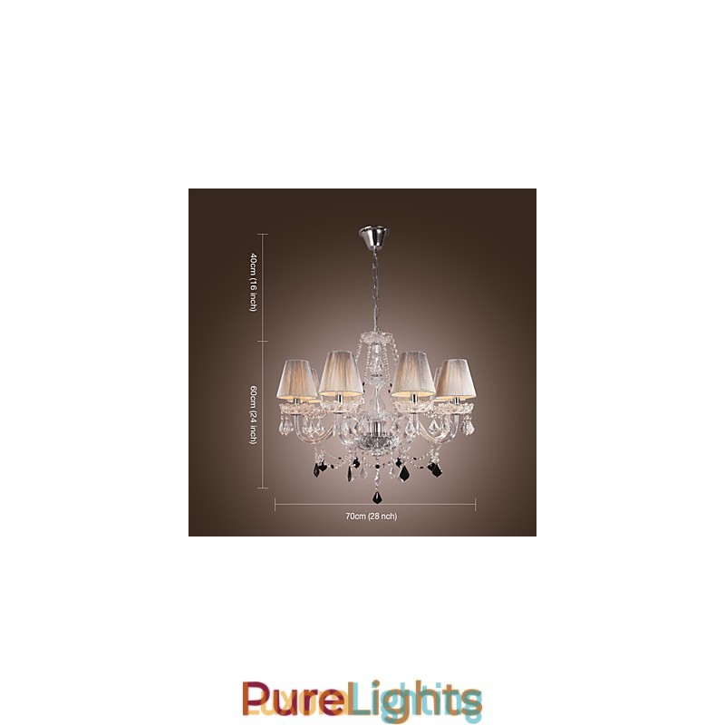 Designer Touch Decorative Chandelier Crystal Luxury Modern Living 8 Lights