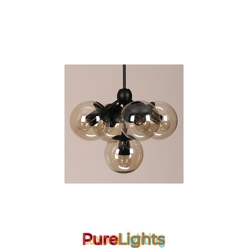 Designer Touch Decorative Chandelier 5 Lights Glass Ball Lights Retro Outdoors Garage Metal