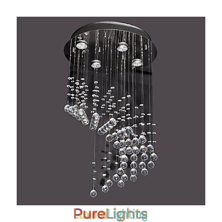 Designer Touch Decorative Modern Contemporary Crystal Chrome Metal Flush Mount