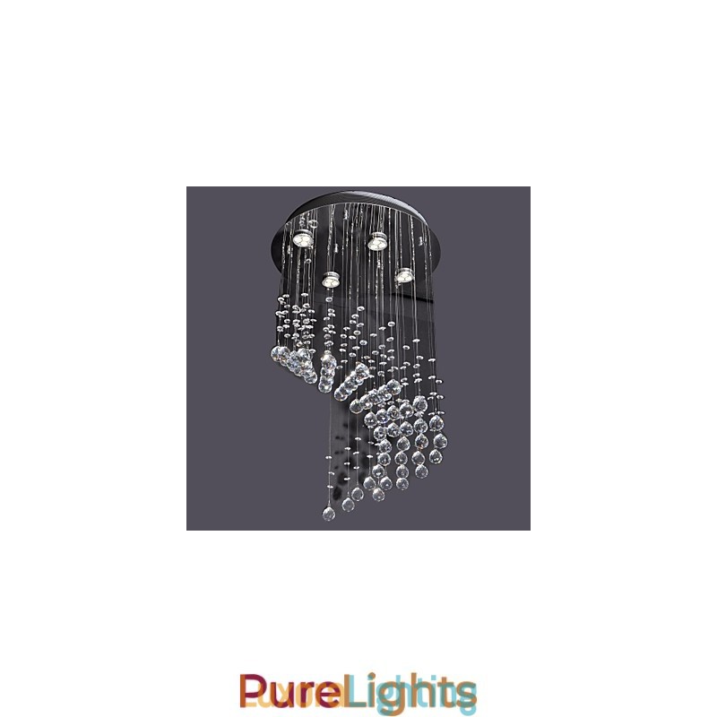 Designer Touch Decorative Modern Contemporary Crystal Chrome Metal Flush Mount