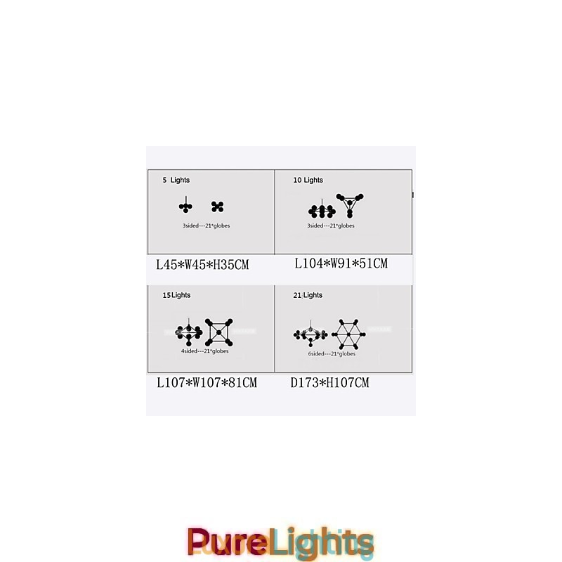 Designer Touch Decorative Chandelier 5 Lights Glass Ball Lights Retro Outdoors Garage Metal