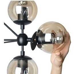 Designer Touch Decorative Chandelier 5 Lights Glass Ball Lights Retro Outdoors Garage Metal