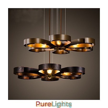 Designer Touch Decorative American Country Iron Industrial Wind flower Pendant lamp