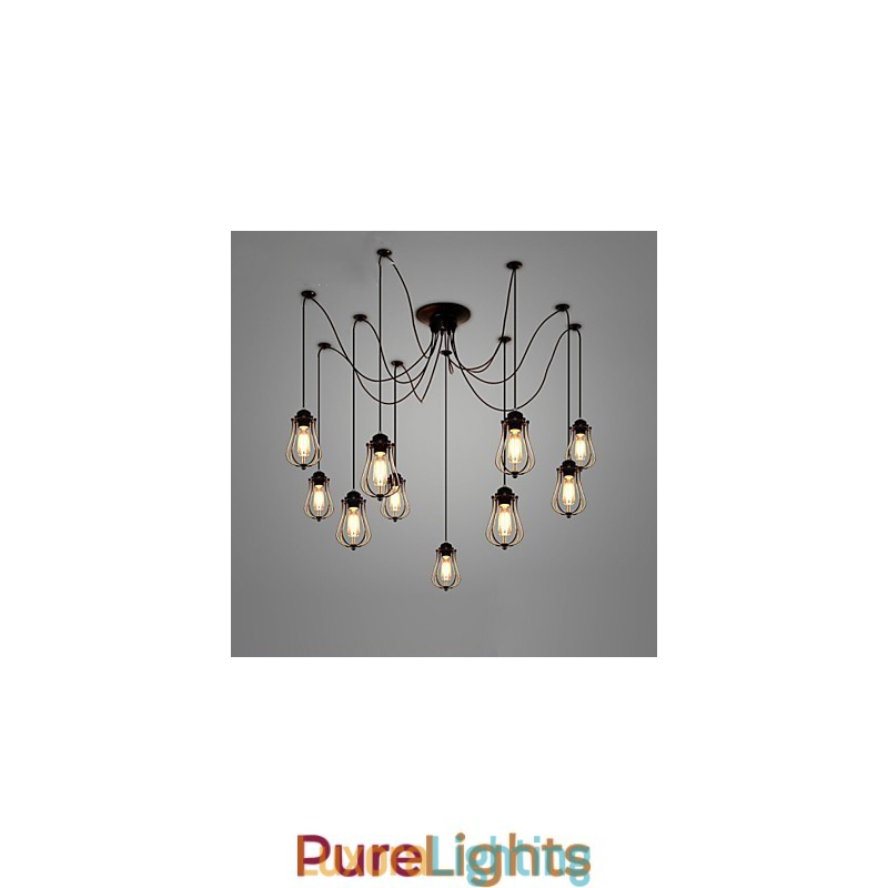 Designer Touch Decorative Vintage Edison Multiple Ajustable DIY Ceiling Lamp Light Pendant Lighting Chandelier Modern Chic Industrial Dining