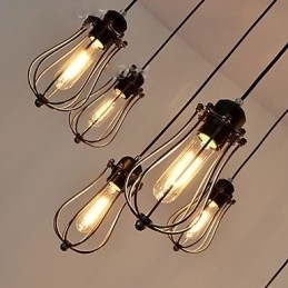 Designer Touch Decorative Vintage Edison Multiple Ajustable DIY Ceiling Lamp Light Pendant Lighting Chandelier Modern Chic Industrial Dining