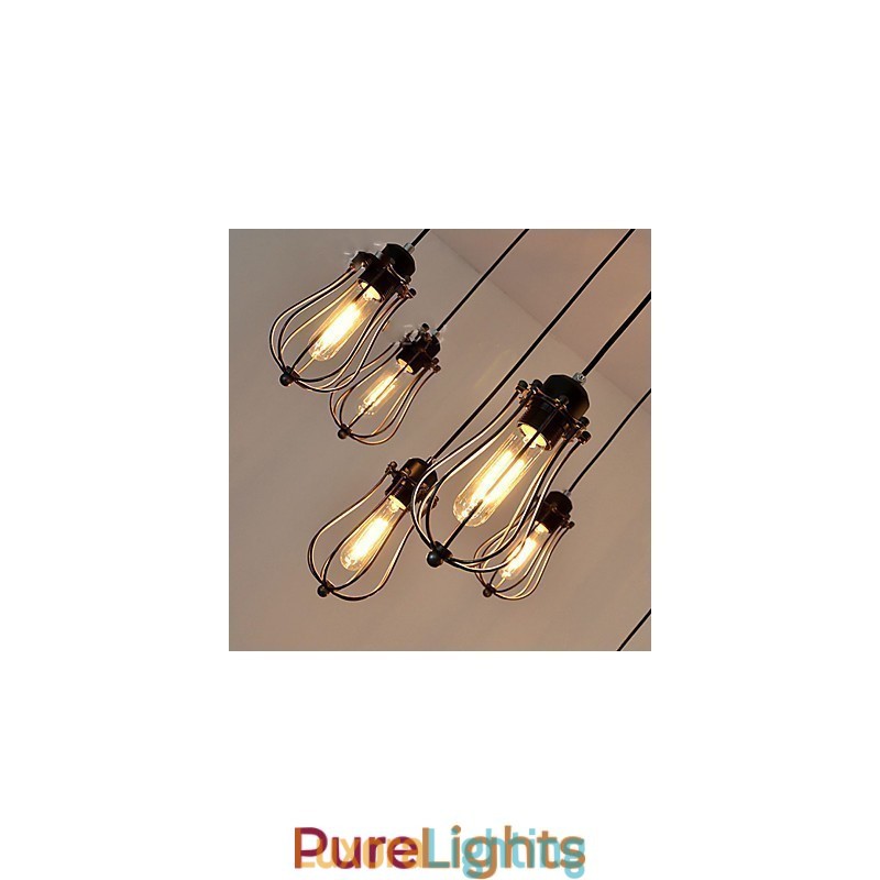 Designer Touch Decorative Vintage Edison Multiple Ajustable DIY Ceiling Lamp Light Pendant Lighting Chandelier Modern Chic Industrial Dining