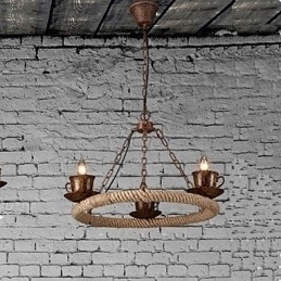 Designer Touch Decorative Ceramic Industry Wind Rope Chandelier RetroLron Chandelier Simple3