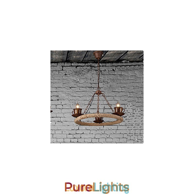 Designer Touch Decorative Ceramic Industry Wind Rope Chandelier RetroLron Chandelier Simple3