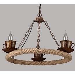 Designer Touch Decorative Ceramic Industry Wind Rope Chandelier RetroLron Chandelier Simple3