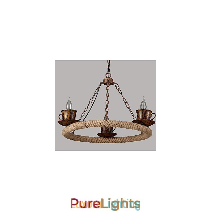 Designer Touch Decorative Ceramic Industry Wind Rope Chandelier RetroLron Chandelier Simple3