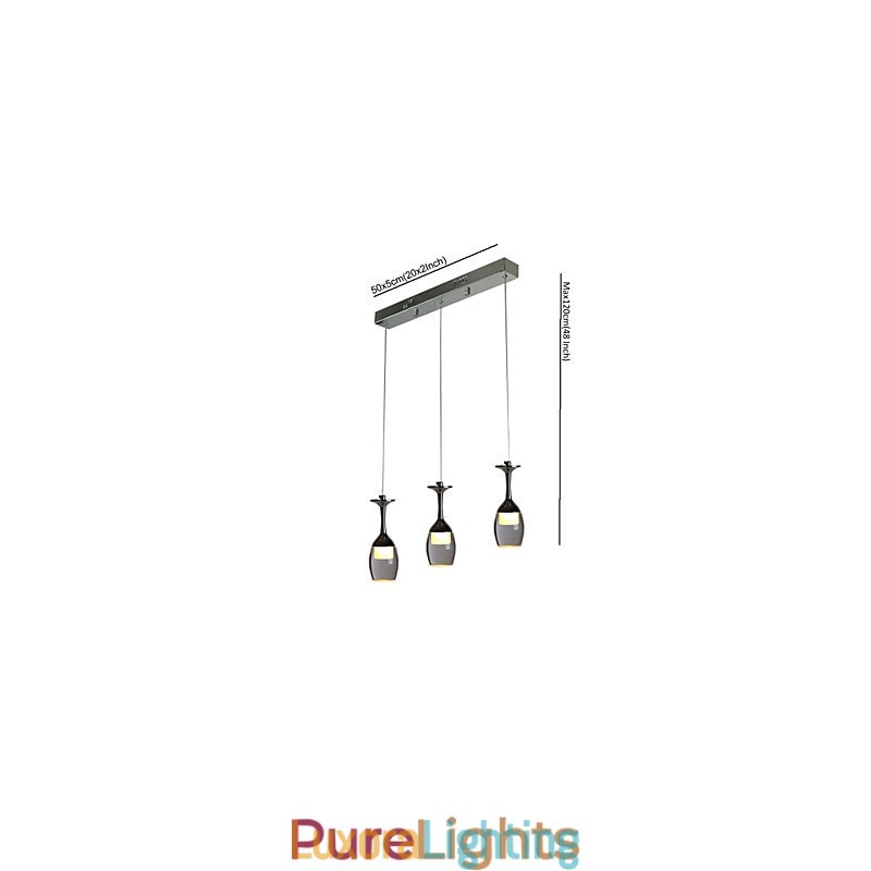 Designer Touch Decorative Pendant Lights 3 Lights Long Backplate Modern Contemporary