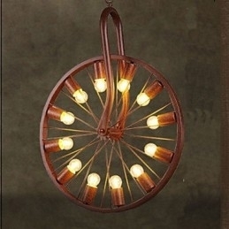 Designer Touch Decorative Retro Wheel Pendant To do The Old Industrial Hanging Lamp A