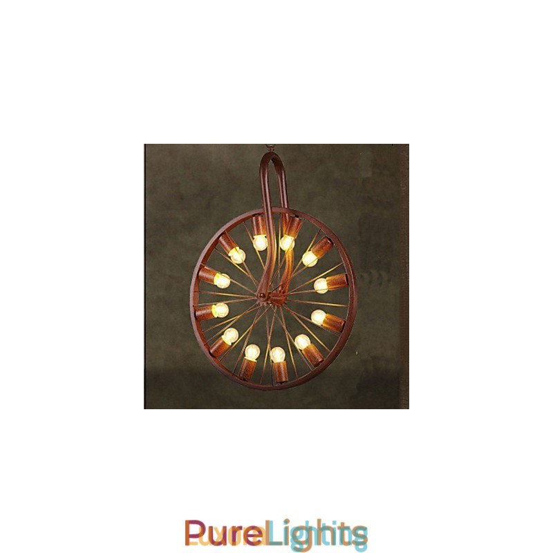 Designer Touch Decorative Retro Wheel Pendant To do The Old Industrial Hanging Lamp A