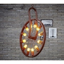 Designer Touch Decorative Retro Wheel Pendant To do The Old Industrial Hanging Lamp A