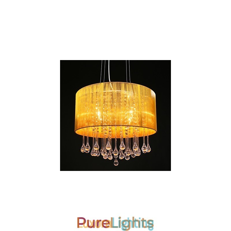 Designer Touch Decorative Drum Pendant Modern 4 Lights Winding Lampshade Crystal Chandelier Chandelier Modern Minimalist Design