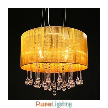 Designer Touch Decorative Drum Pendant Modern 4 Lights Winding Lampshade Crystal Chandelier Chandelier Modern Minimalist Design