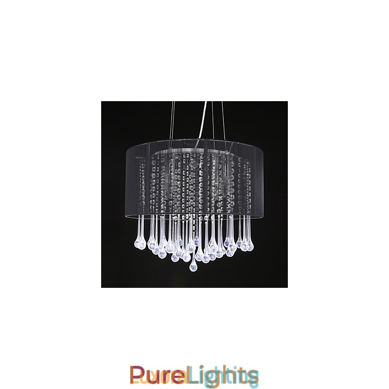 Designer Touch Decorative Drum Pendant Modern 4 Lights Winding Lampshade Crystal Chandelier Chandelier Modern Minimalist Design