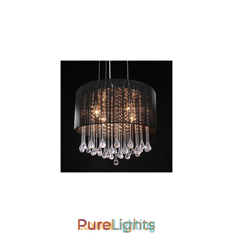 Designer Touch Decorative Drum Pendant Modern 4 Lights Winding Lampshade Crystal Chandelier Chandelier Modern Minimalist Design