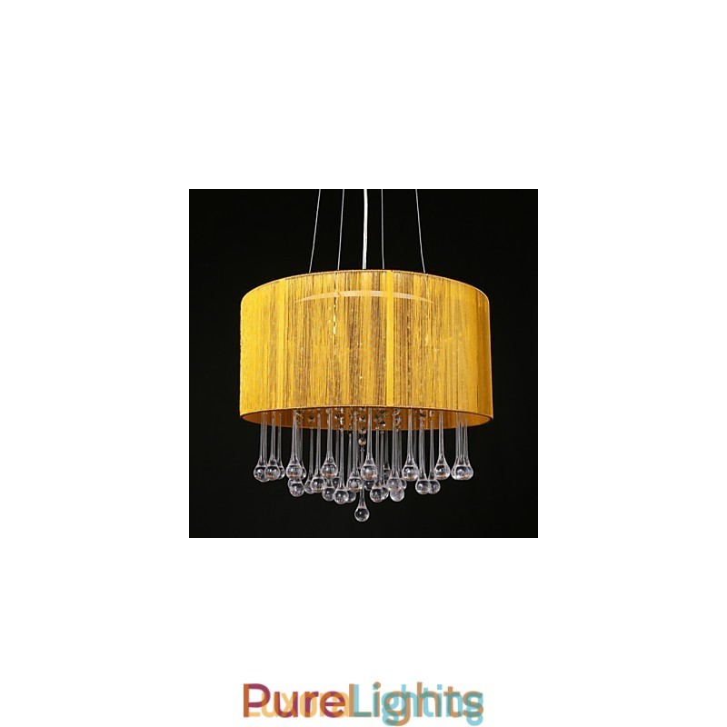 Designer Touch Decorative Drum Pendant Modern 4 Lights Winding Lampshade Crystal Chandelier Chandelier Modern Minimalist Design