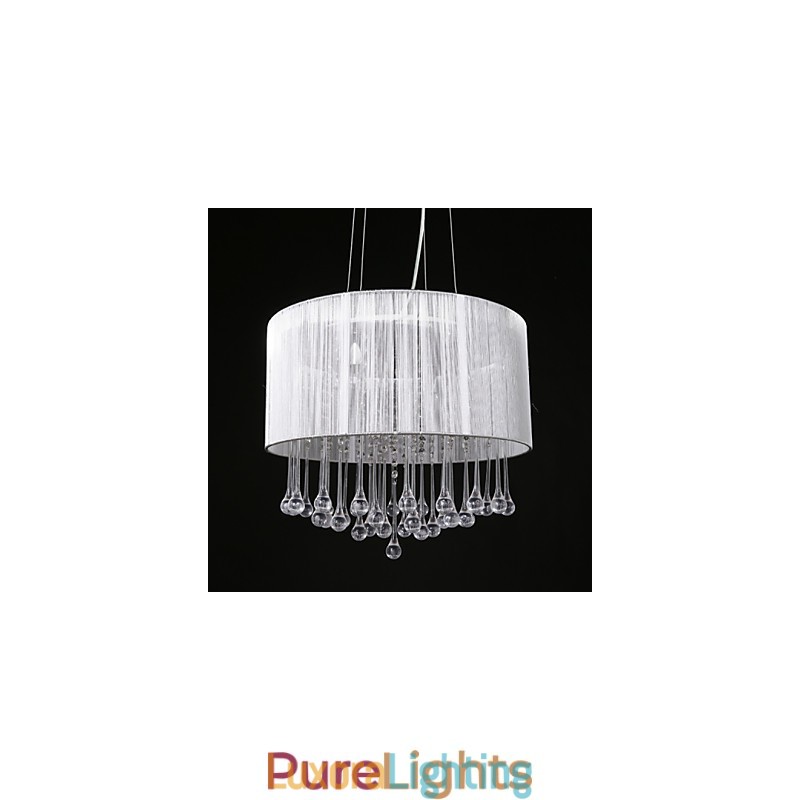 Designer Touch Decorative Drum Pendant Modern 4 Lights Winding Lampshade Crystal Chandelier Chandelier Modern Minimalist Design