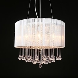 Designer Touch Decorative Drum Pendant Modern 4 Lights Winding Lampshade Crystal Chandelier Chandelier Modern Minimalist Design
