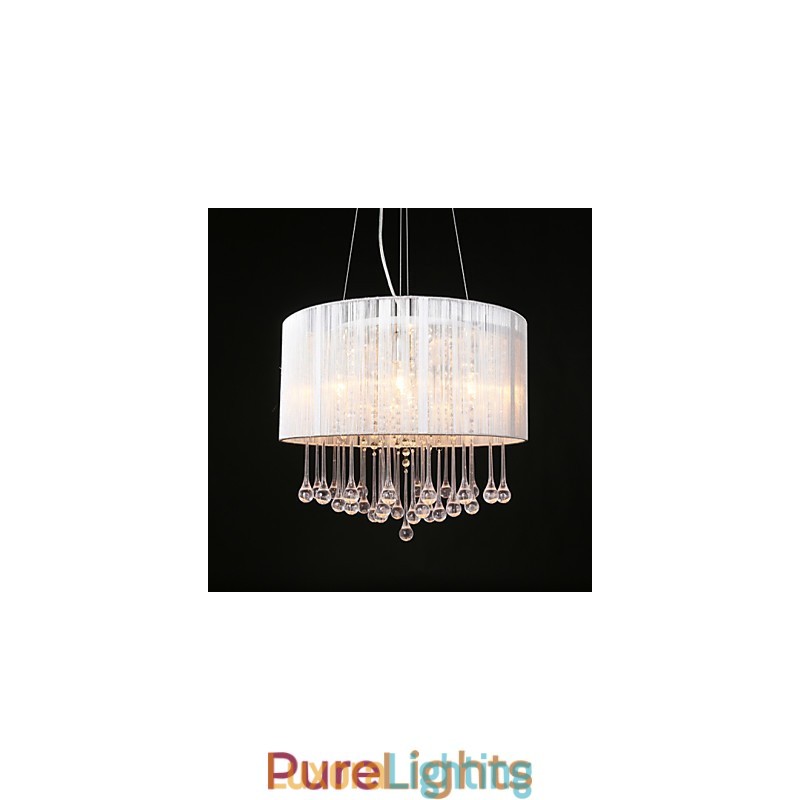 Designer Touch Decorative Drum Pendant Modern 4 Lights Winding Lampshade Crystal Chandelier Chandelier Modern Minimalist Design