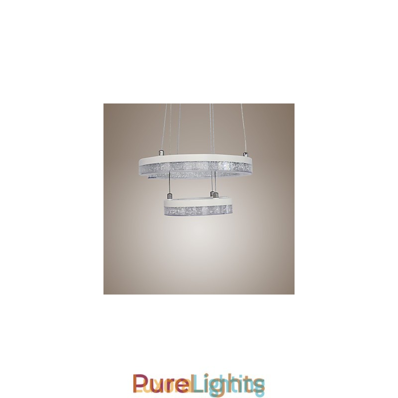 Designer Touch Decorative Crystal Pendant Light The Letter "C" Shape Modern Lamp Two Rings