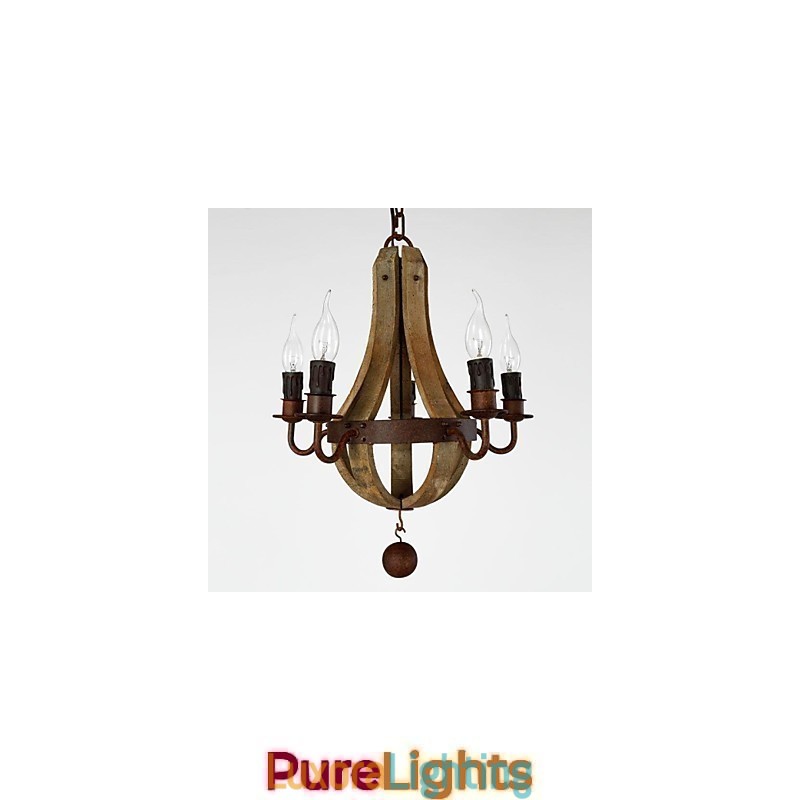 Designer Touch Decorative Vintage Mini Style Painting Wood Bamboo Chandelier