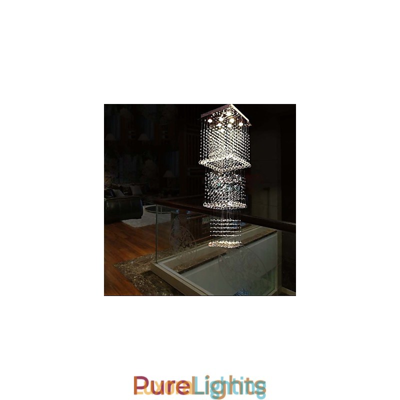 Designer Touch Decorative Ceiling Crystal Pendant Lamps Lighting 8 Lights Modern Luxurious Silver Canpoy K9 Clear Crystal Fixtures