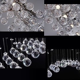 Designer Touch Decorative Ceiling Crystal Pendant Lamps Lighting 8 Lights Modern Luxurious Silver Canpoy K9 Clear Crystal Fixtures