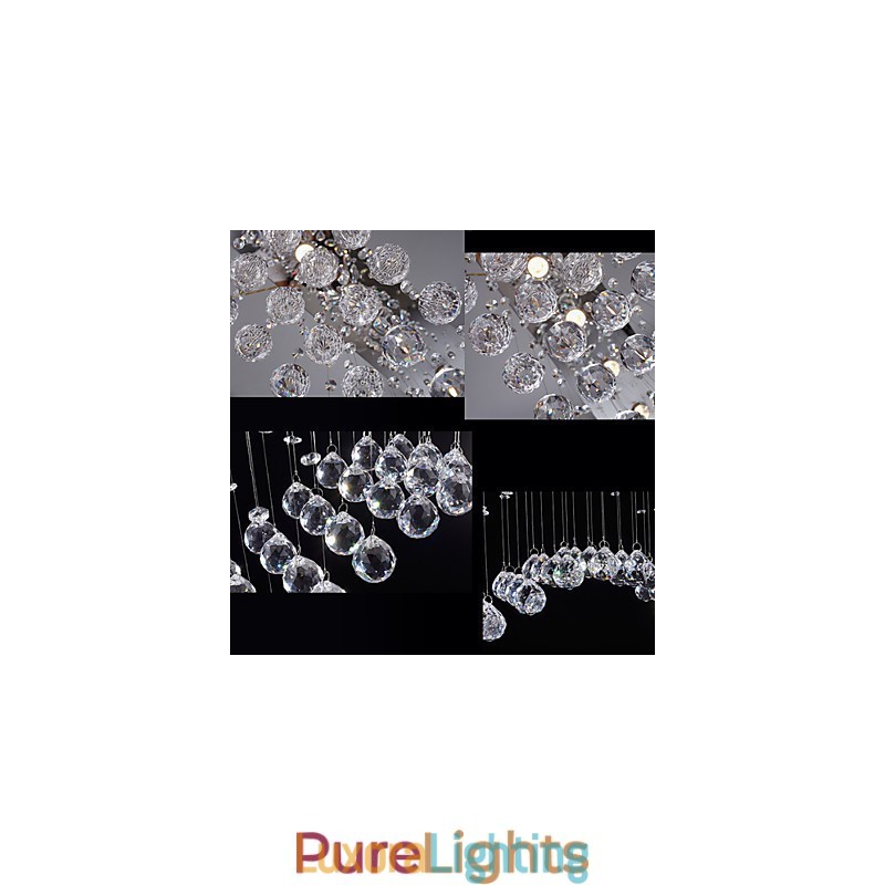 Designer Touch Decorative Ceiling Crystal Pendant Lamps Lighting 8 Lights Modern Luxurious Silver Canpoy K9 Clear Crystal Fixtures