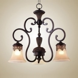 Designer Touch Decorative Vintage Country Island Painting Metal Chandelier Flush Mount