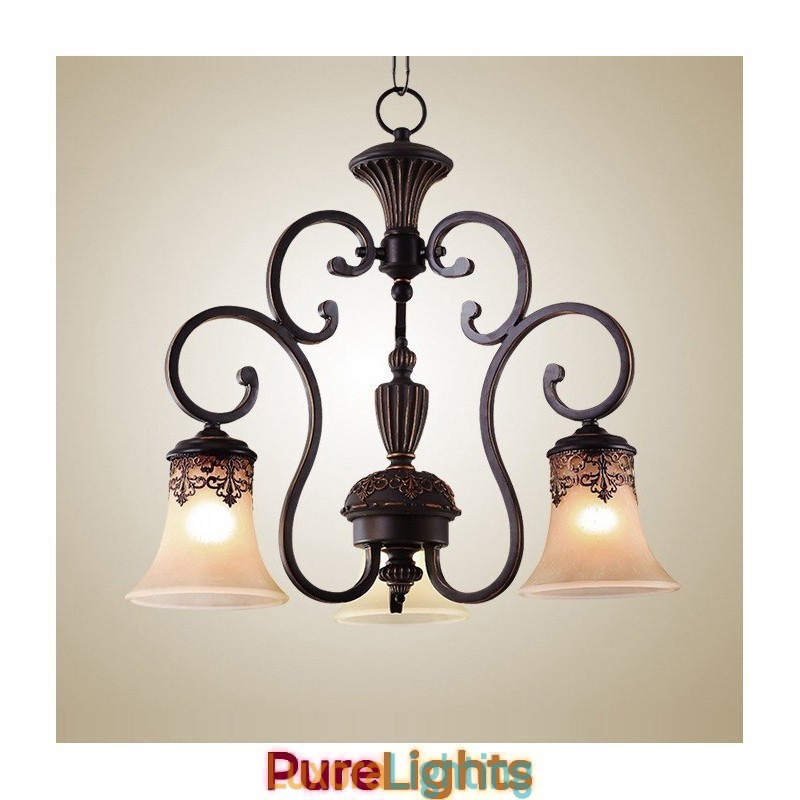 Designer Touch Decorative Vintage Country Island Painting Metal Chandelier Flush Mount