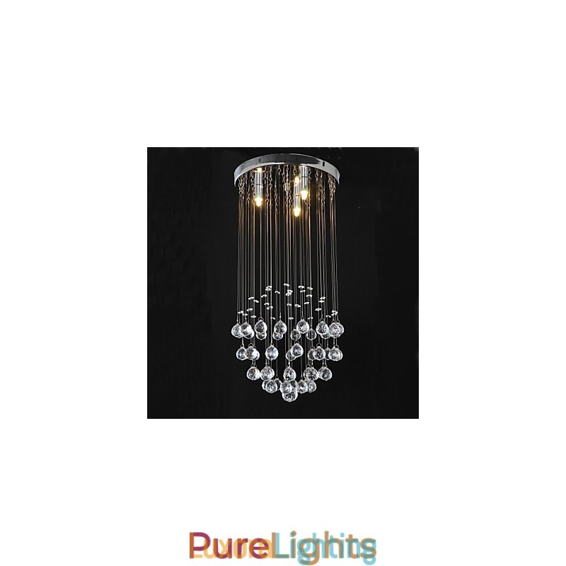 Designer Touch Decorative Traditional Classic Crystal Chrome Metal Flush Mount