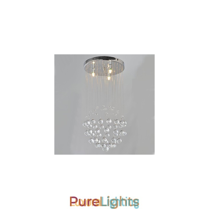 Designer Touch Decorative Traditional Classic Crystal Chrome Metal Flush Mount