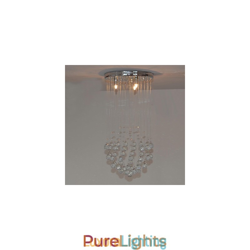 Designer Touch Decorative Traditional Classic Crystal Chrome Metal Flush Mount