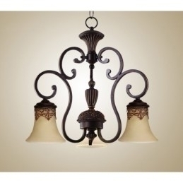 Designer Touch Decorative Vintage Country Island Painting Metal Chandelier Flush Mount