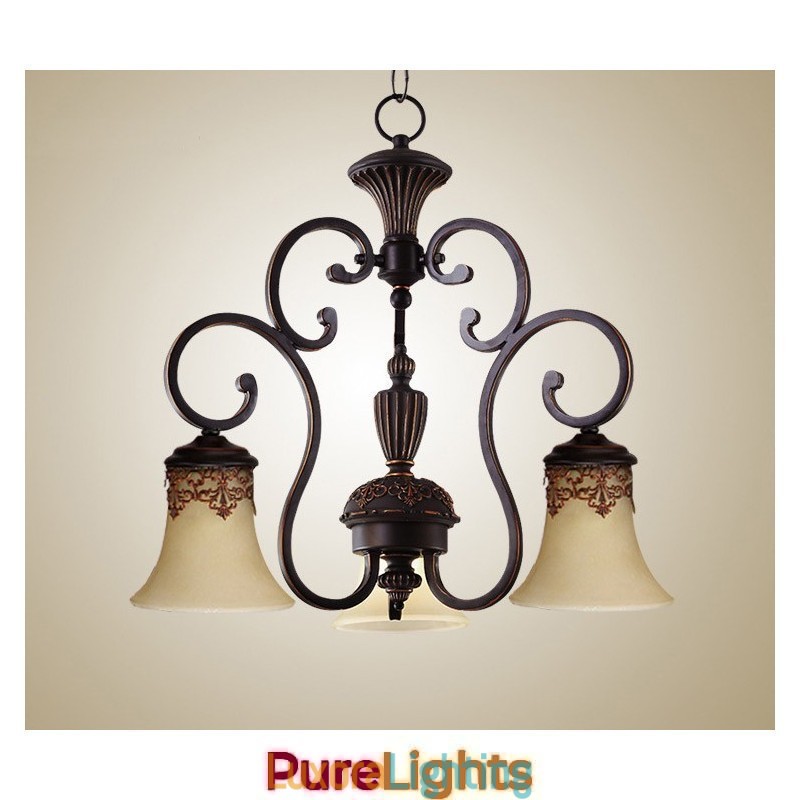 Designer Touch Decorative Vintage Country Island Painting Metal Chandelier Flush Mount