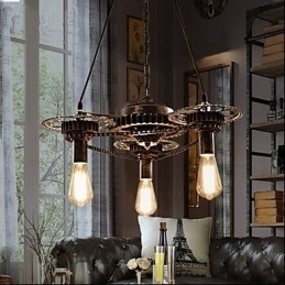 Designer Touch Decorative VintageLron Chandelier Industrial Wind Gear Chandelier