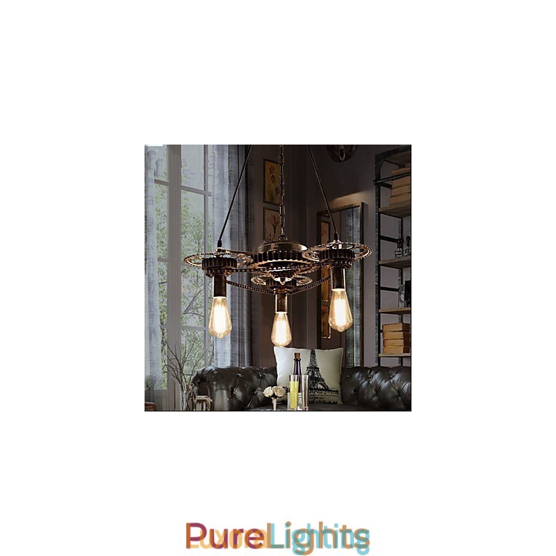 Designer Touch Decorative VintageLron Chandelier Industrial Wind Gear Chandelier