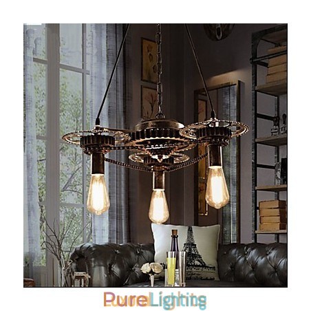 Designer Touch Decorative VintageLron Chandelier Industrial Wind Gear Chandelier
