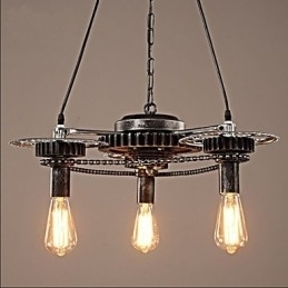 Designer Touch Decorative VintageLron Chandelier Industrial Wind Gear Chandelier