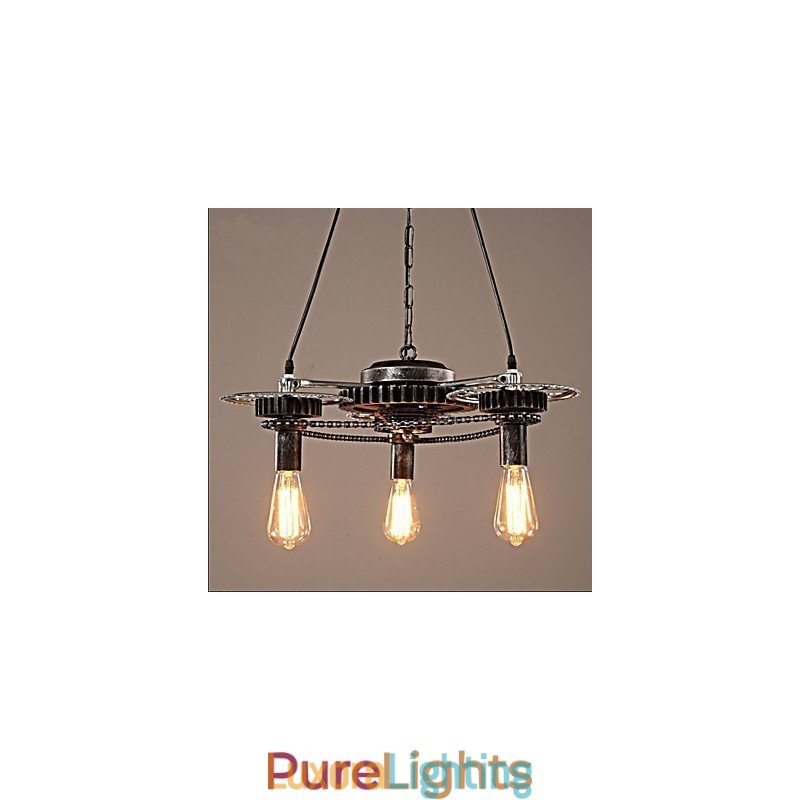 Designer Touch Decorative VintageLron Chandelier Industrial Wind Gear Chandelier